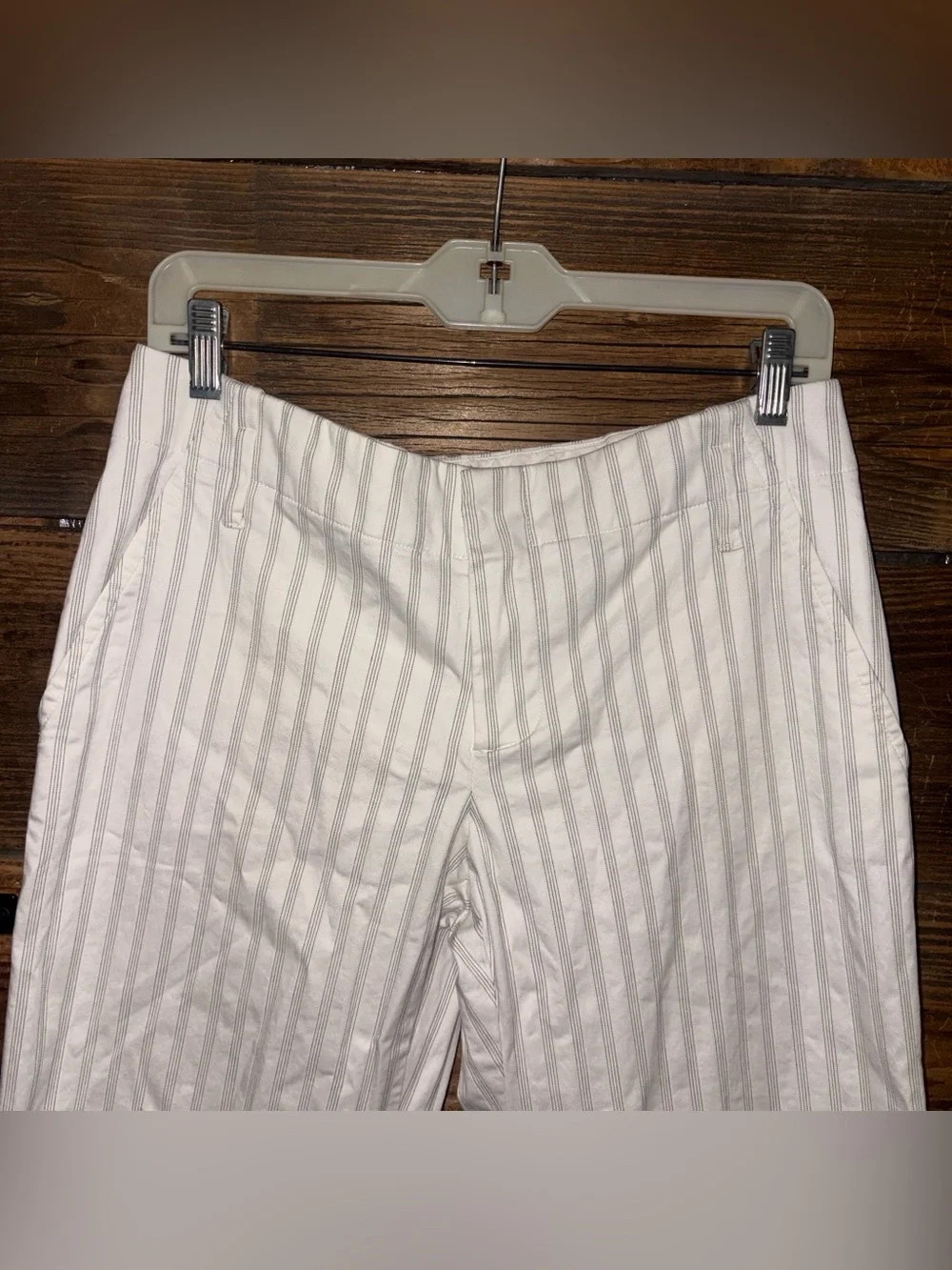 Banana Republic White and Gray Pinstripe Chinos - Picture 3 of 8